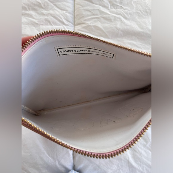 LoveShackFancy x Stoney Clover Pink Striped LOVE clutch / pouch - Picture 6 of 6